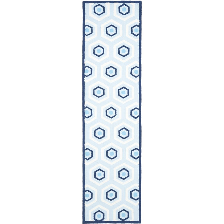 SAFAVIEH Kids Collection SFK225A Handmade Blue/Ivory Rug Image 1