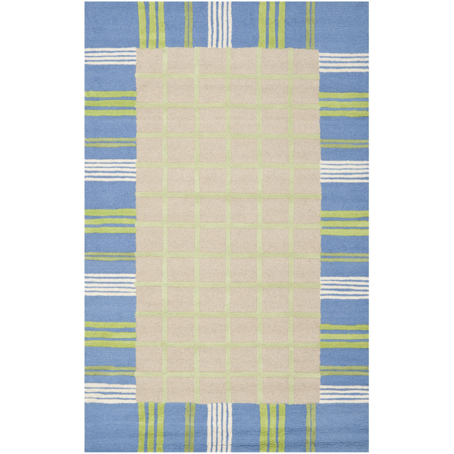 SAFAVIEH Kids Collection SFK320A Handmade Taupe/Blue Rug Image 1