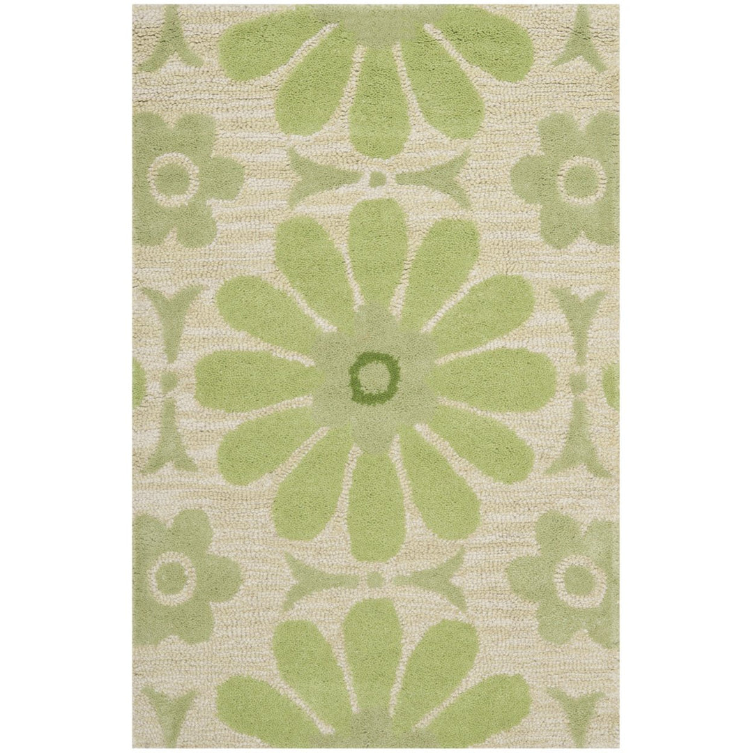 SAFAVIEH Kids SFK319A Handmade Beige / Green Rug Image 1