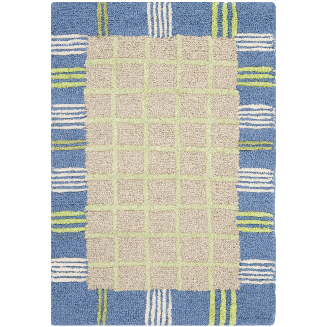 SAFAVIEH Kids Collection SFK320A Handmade Taupe/Blue Rug Image 6