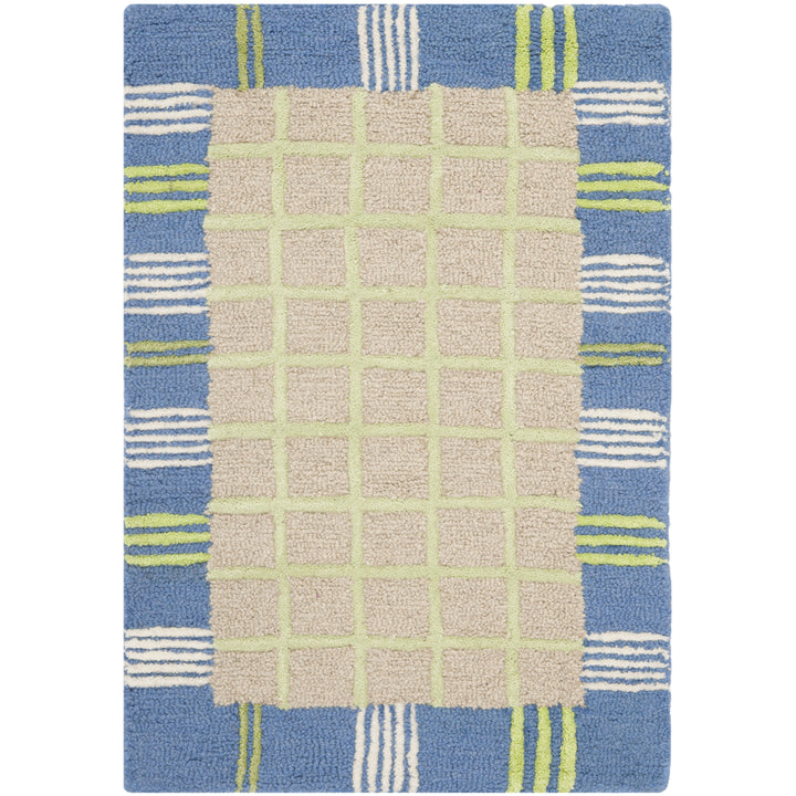 SAFAVIEH Kids Collection SFK320A Handmade Taupe/Blue Rug Image 6