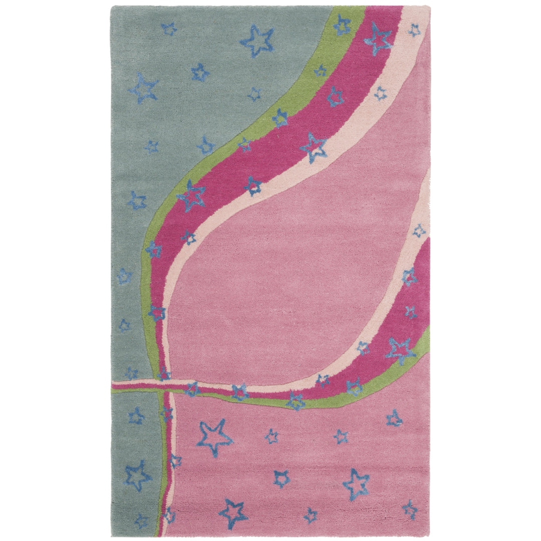 SAFAVIEH Kids Collection SFK338A Handmade Green/Pink Rug Image 5