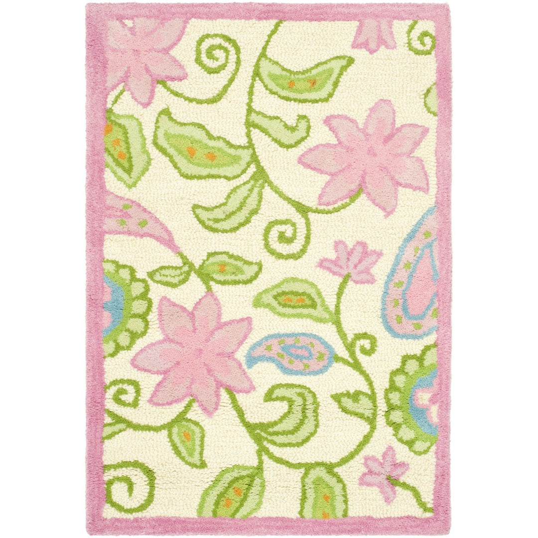 SAFAVIEH Kids Collection SFK351A Handmade Ivory/Pink Rug Image 1