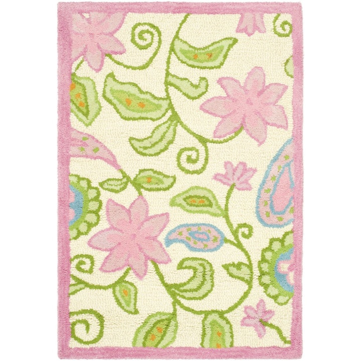 SAFAVIEH Kids Collection SFK351A Handmade Ivory/Pink Rug Image 1