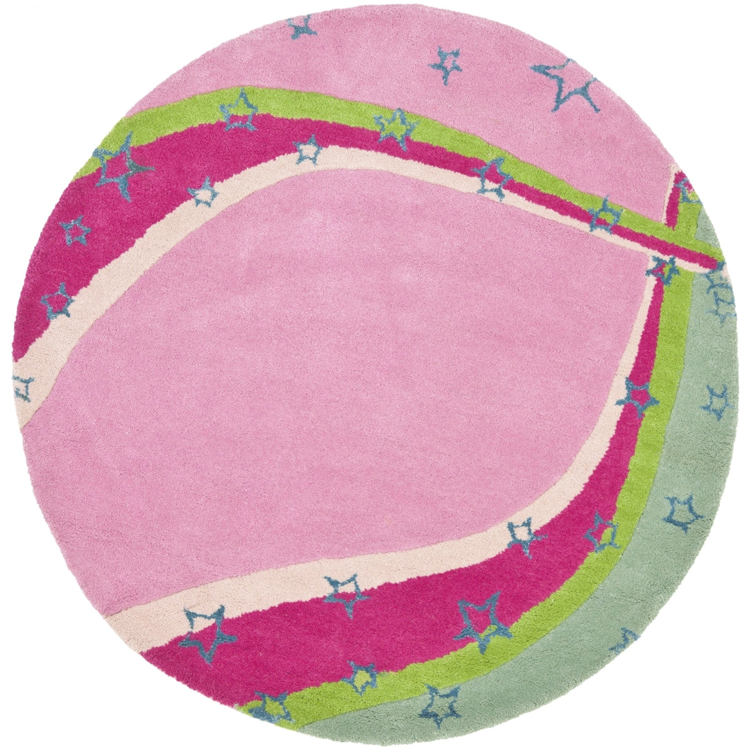 SAFAVIEH Kids Collection SFK338A Handmade Green/Pink Rug Image 8