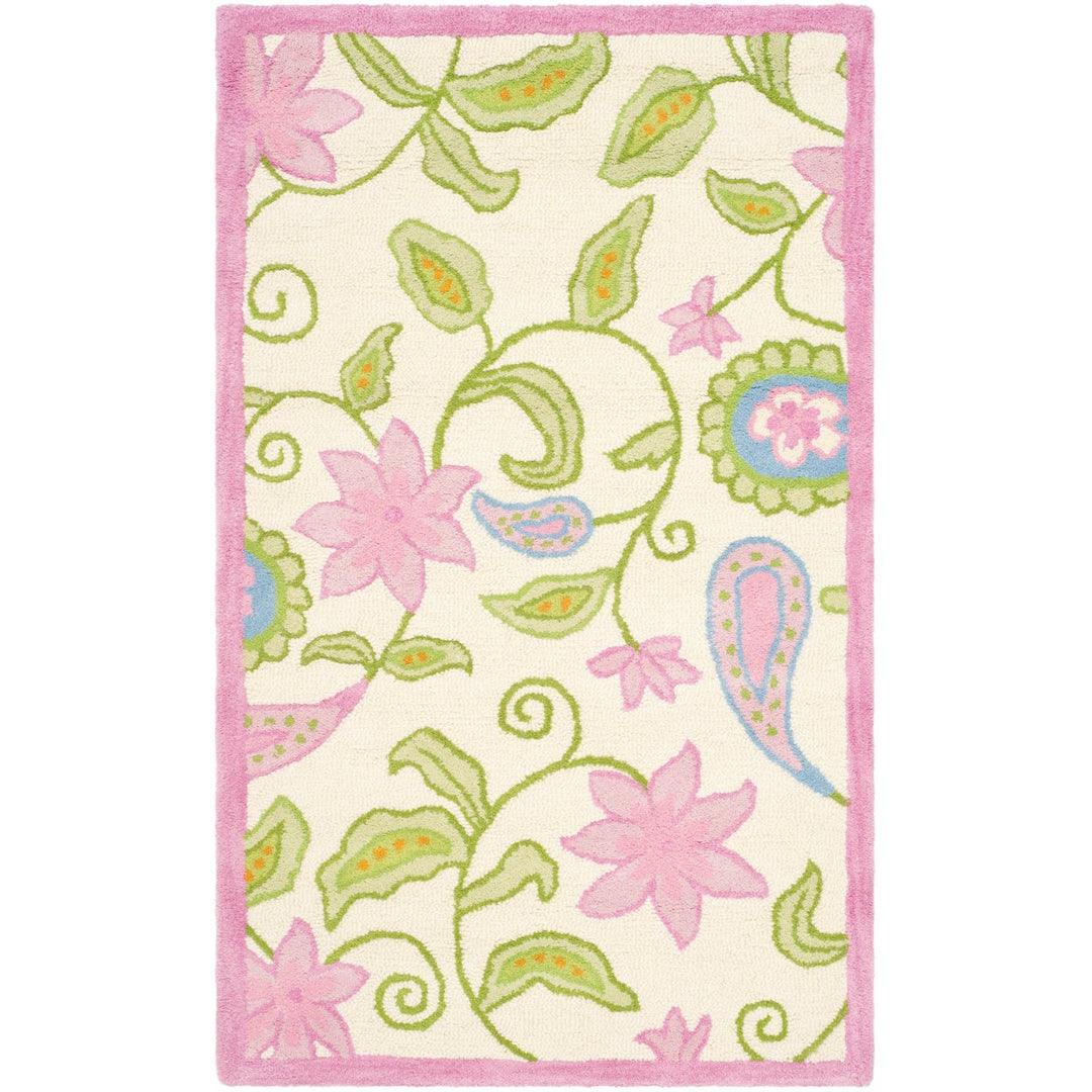 SAFAVIEH Kids Collection SFK351A Handmade Ivory/Pink Rug Image 1