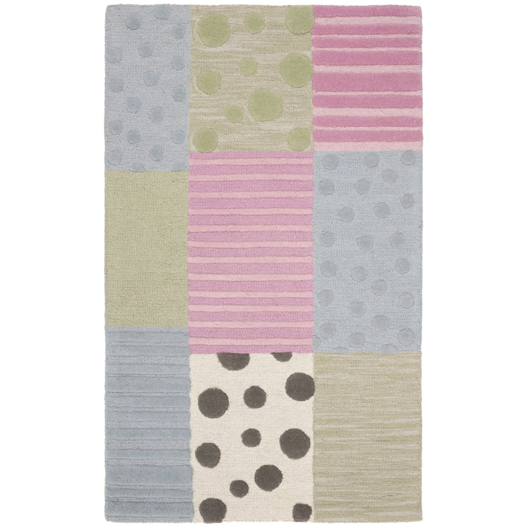 SAFAVIEH Kids Collection SFK322A Handmade Blue / Pink Rug Image 1