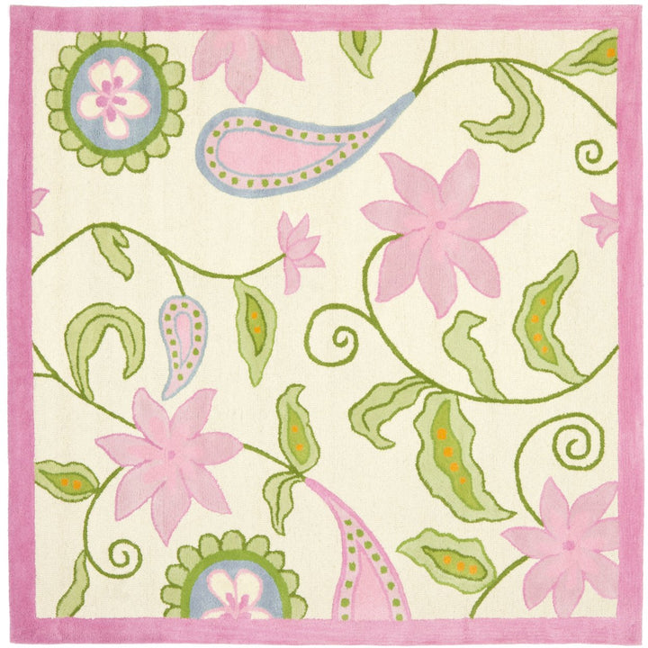 SAFAVIEH Kids Collection SFK351A Handmade Ivory/Pink Rug Image 1