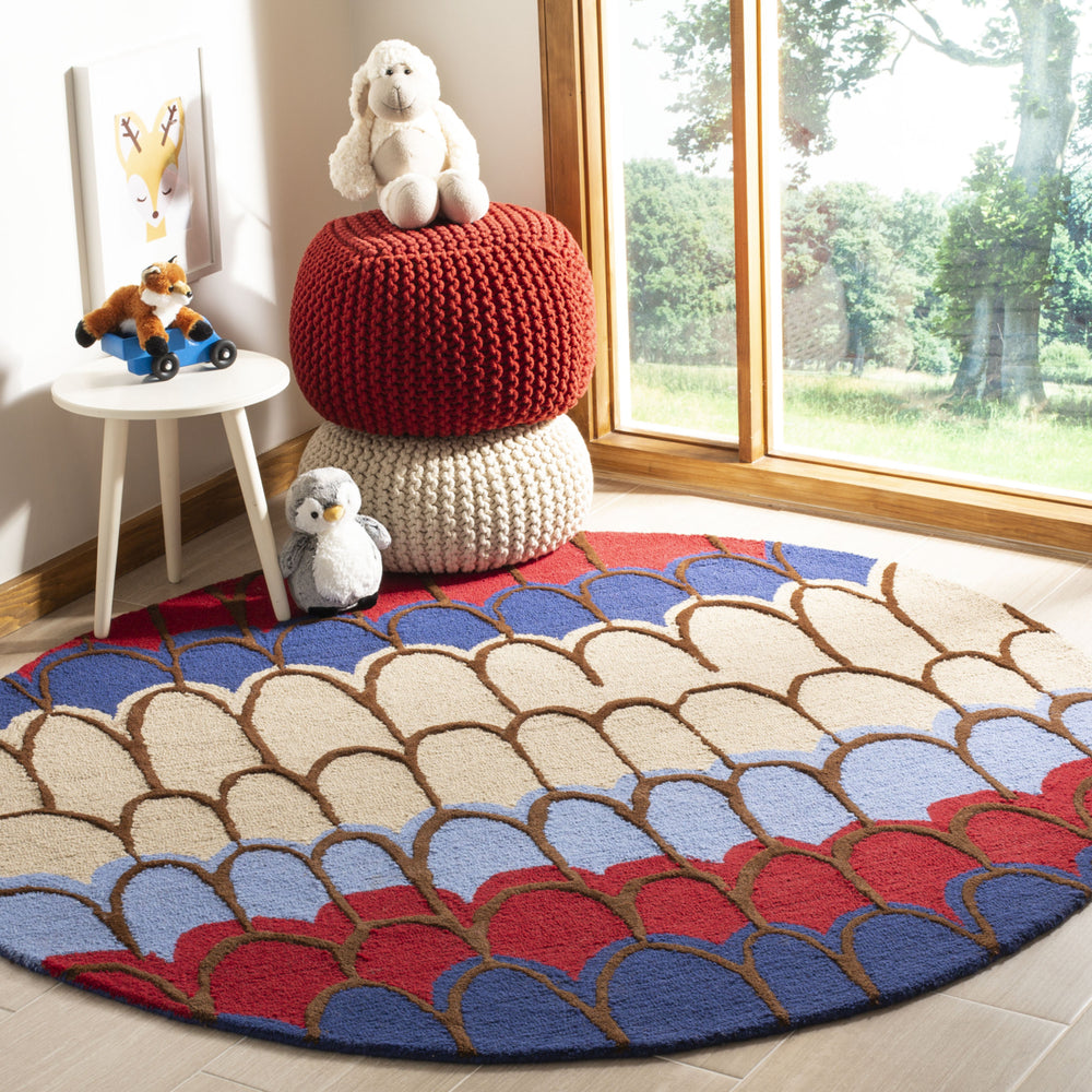 SAFAVIEH Kids Collection SFK353A Handmade Blue/Multi Rug Image 2