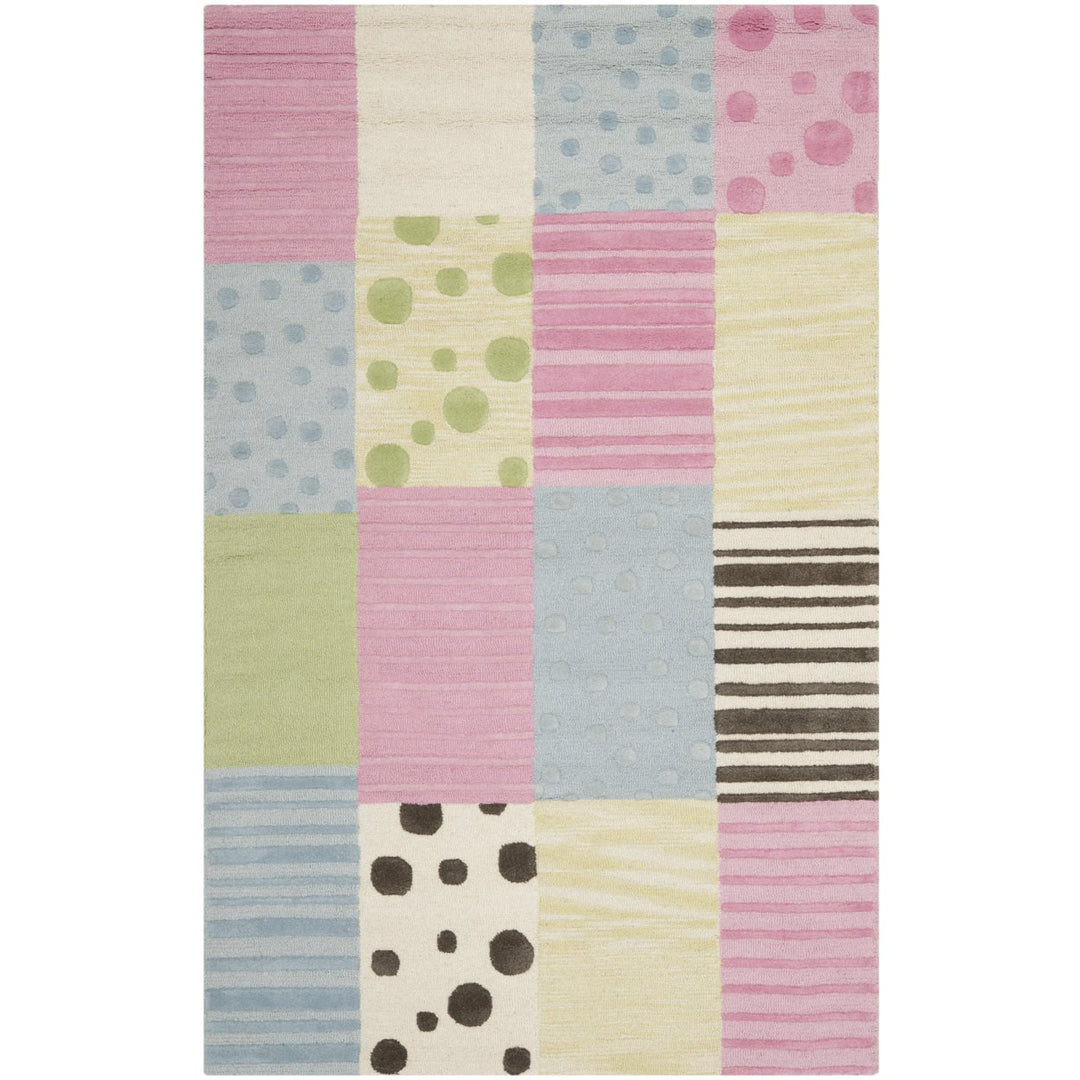 SAFAVIEH Kids Collection SFK322A Handmade Blue / Pink Rug Image 1