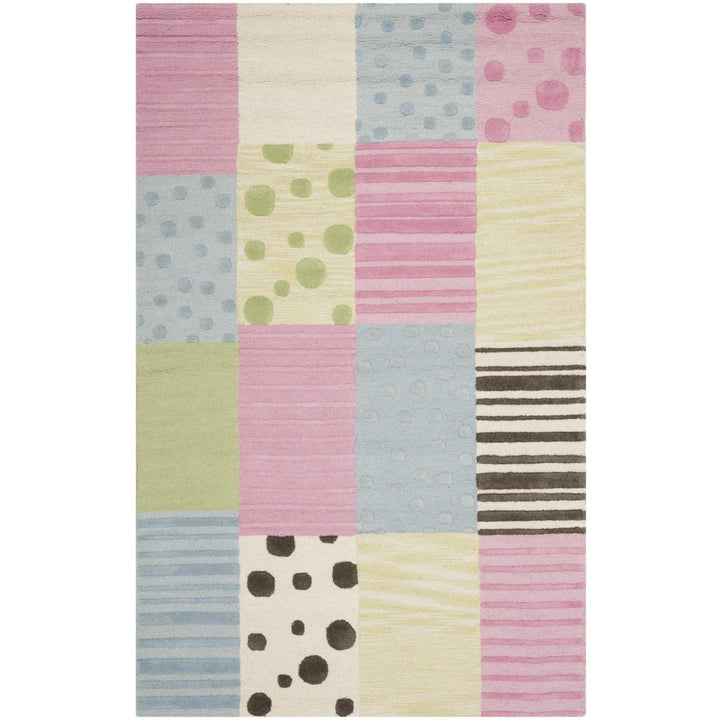 SAFAVIEH Kids Collection SFK322A Handmade Blue / Pink Rug Image 1