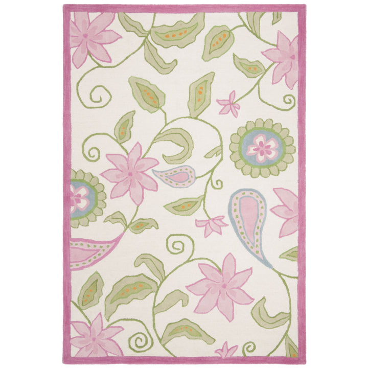 SAFAVIEH Kids Collection SFK351A Handmade Ivory/Pink Rug Image 7