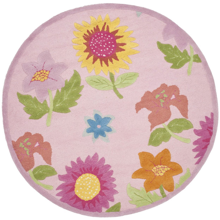 SAFAVIEH Kids Collection SFK371A Handmade Pink / Pink Rug Image 1