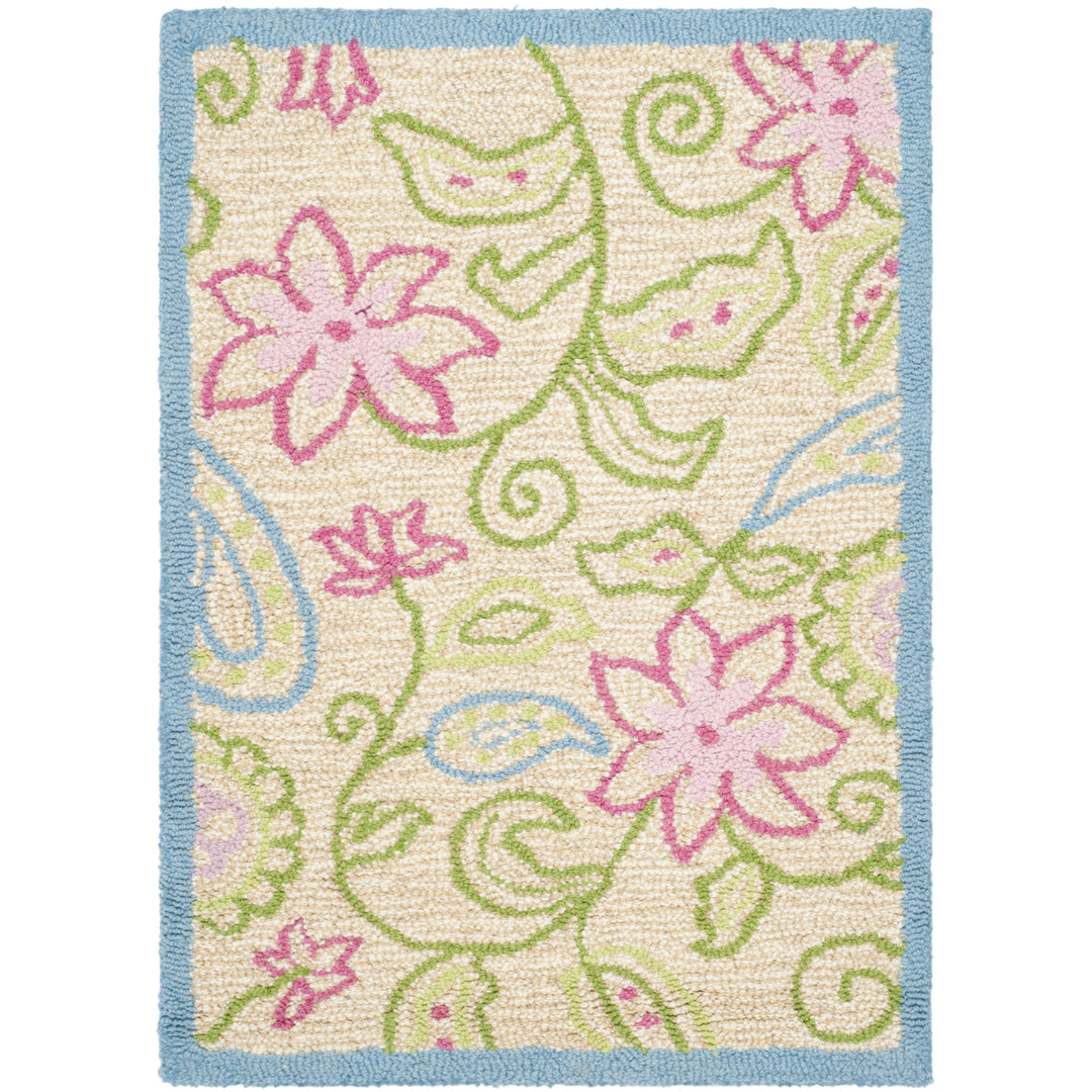 SAFAVIEH Kids Collection SFK362A Handmade Ivory/Blue Rug Image 1