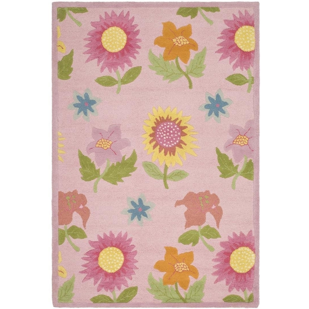 SAFAVIEH Kids Collection SFK371A Handmade Pink / Pink Rug Image 7