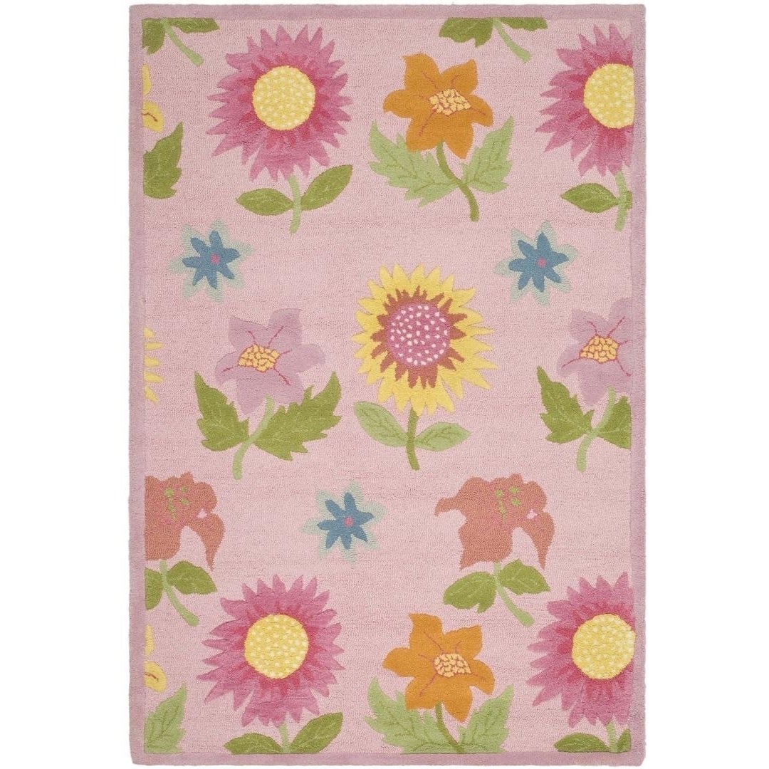 SAFAVIEH Kids Collection SFK371A Handmade Pink / Pink Rug Image 1