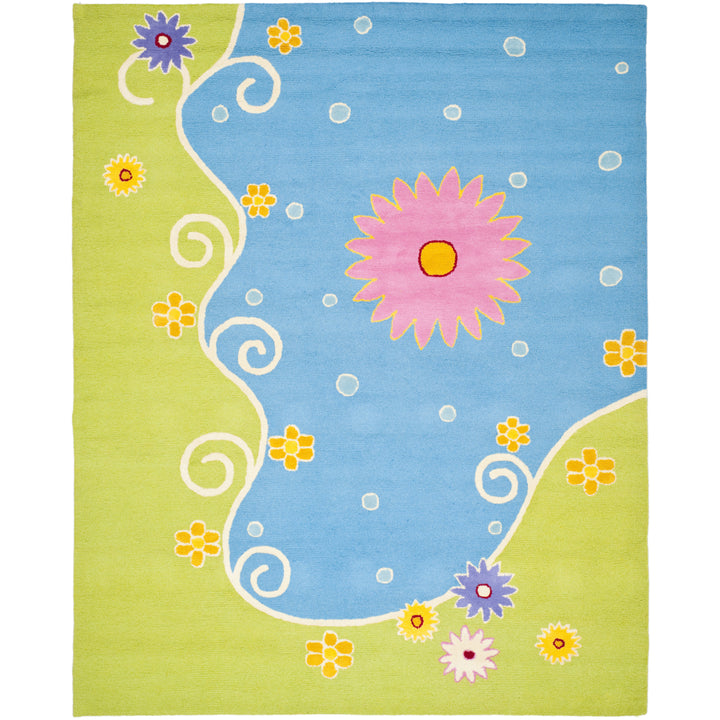 SAFAVIEH Kids Collection SFK383A Handmade Blue/Green Rug Image 1