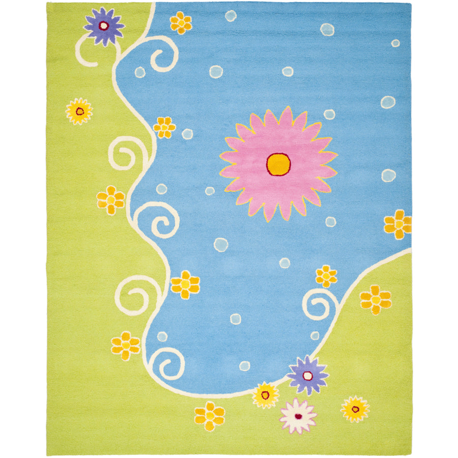 SAFAVIEH Kids Collection SFK383A Handmade Blue/Green Rug Image 1