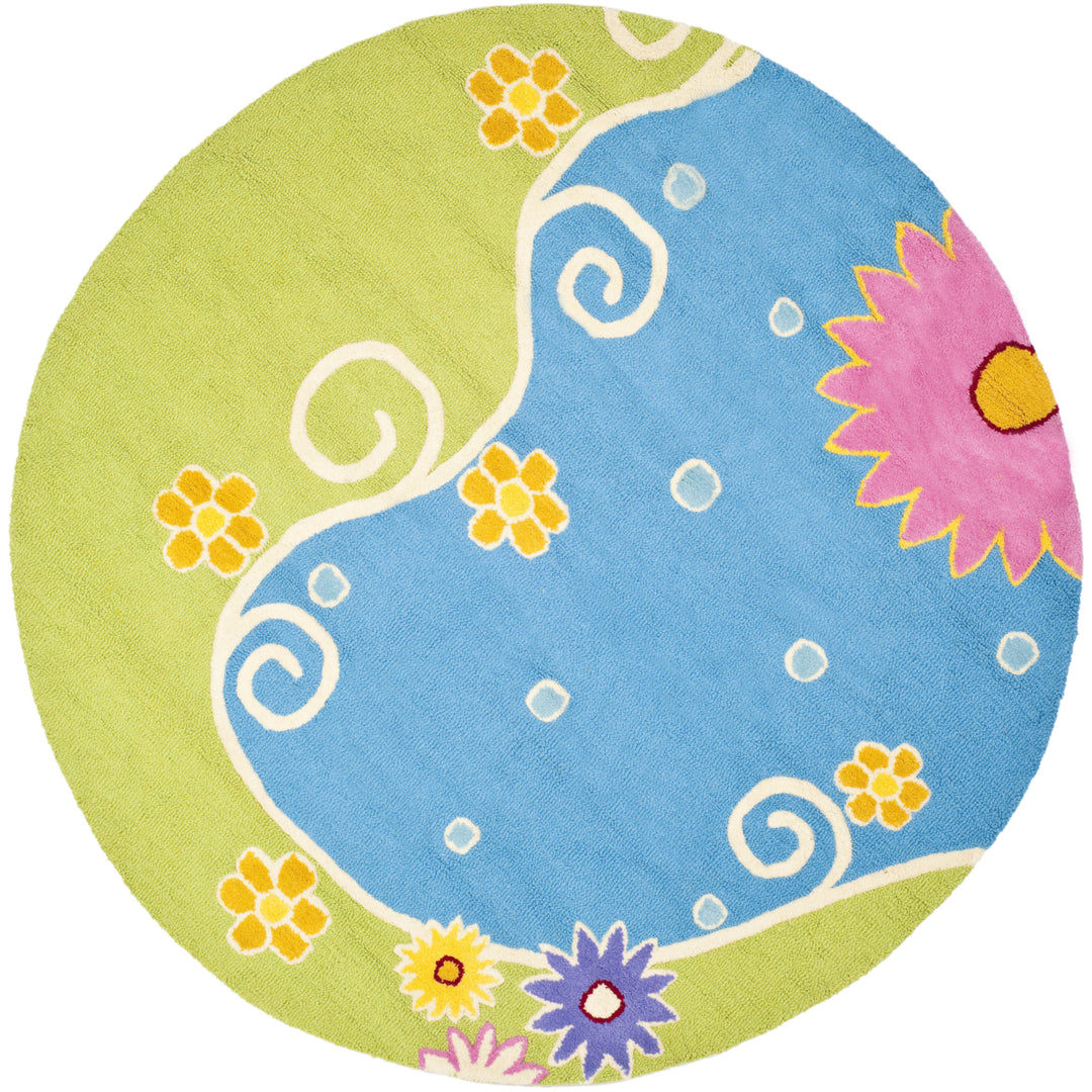 SAFAVIEH Kids Collection SFK383A Handmade Blue/Green Rug Image 4