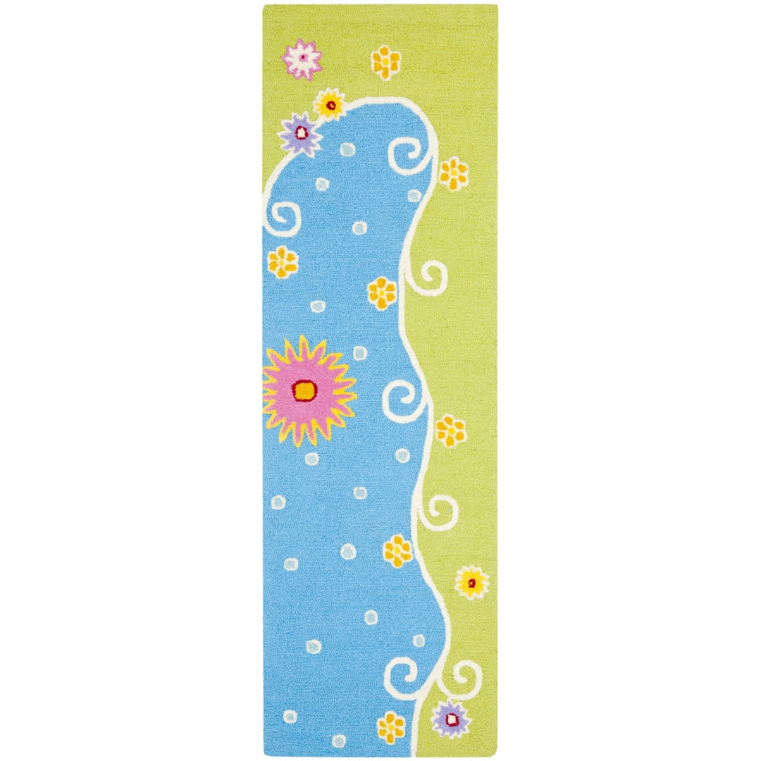 SAFAVIEH Kids Collection SFK383A Handmade Blue/Green Rug Image 5