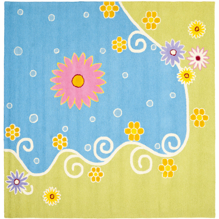 SAFAVIEH Kids Collection SFK383A Handmade Blue/Green Rug Image 6