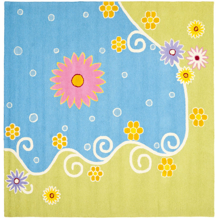 SAFAVIEH Kids Collection SFK383A Handmade Blue/Green Rug Image 1