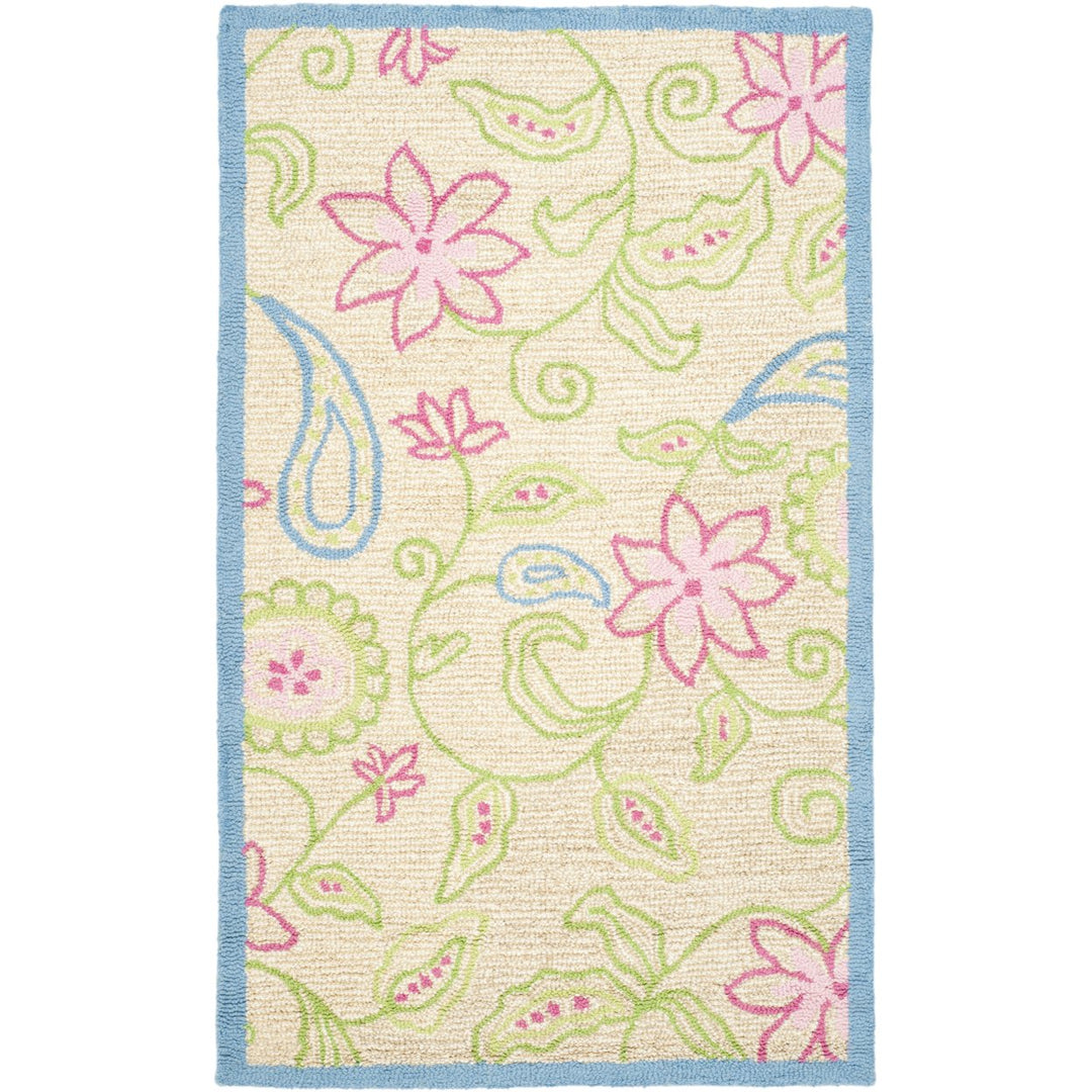 SAFAVIEH Kids Collection SFK362A Handmade Ivory/Blue Rug Image 1