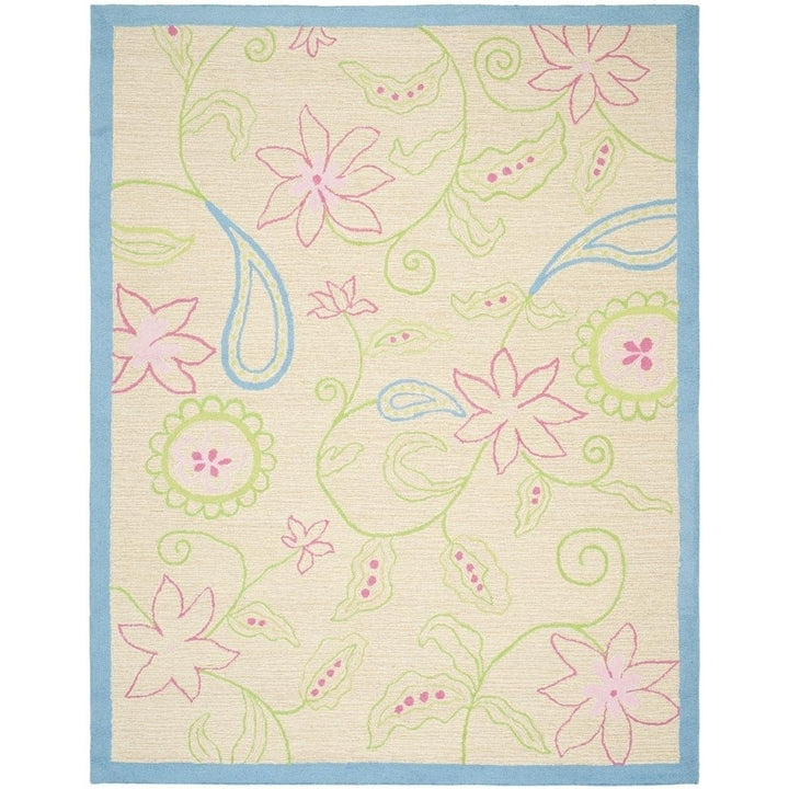 SAFAVIEH Kids Collection SFK362A Handmade Ivory/Blue Rug Image 8