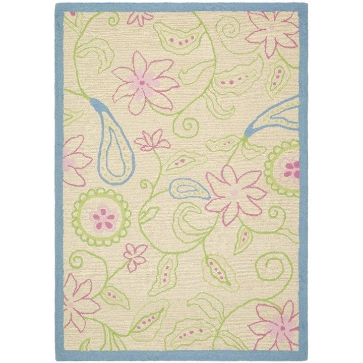 SAFAVIEH Kids Collection SFK362A Handmade Ivory/Blue Rug Image 9