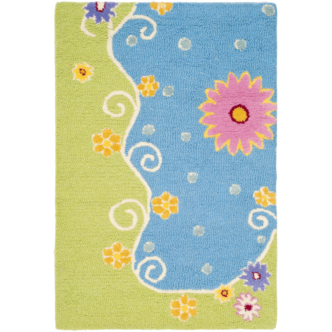 SAFAVIEH Kids Collection SFK383A Handmade Blue/Green Rug Image 8