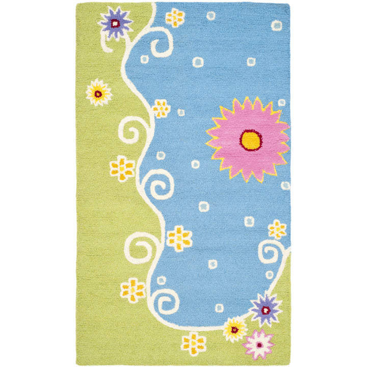 SAFAVIEH Kids Collection SFK383A Handmade Blue/Green Rug Image 9