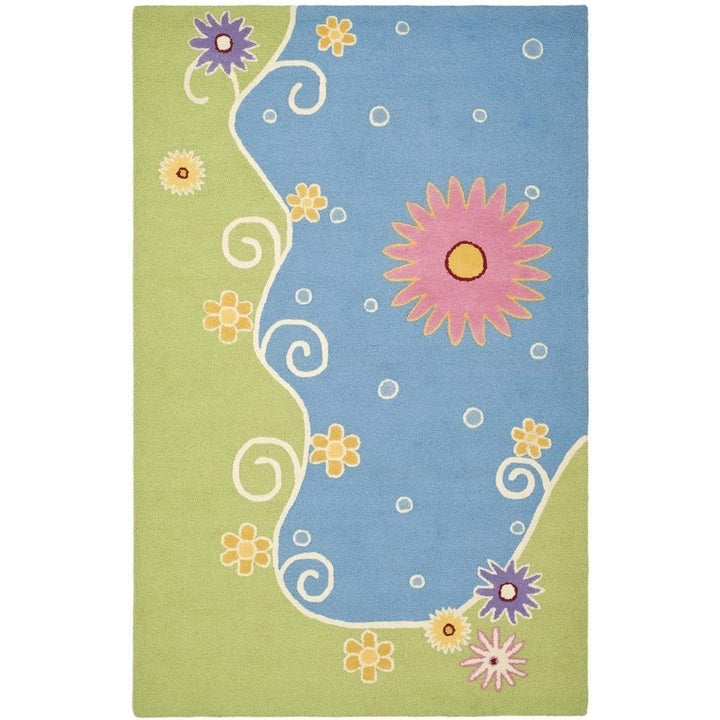 SAFAVIEH Kids Collection SFK383A Handmade Blue/Green Rug Image 10