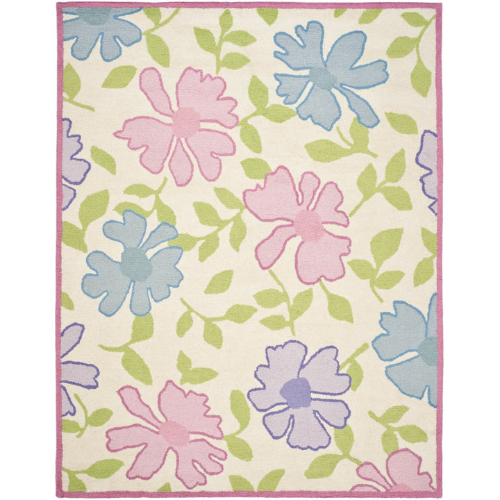 SAFAVIEH Kids Collection SFK376A Handmade Ivory/Pink Rug Image 1