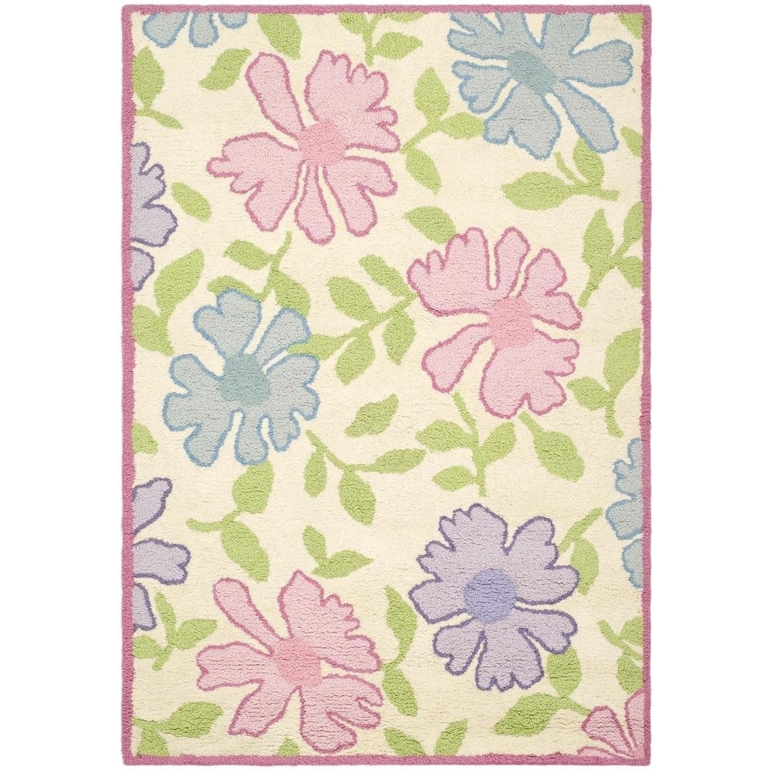 SAFAVIEH Kids Collection SFK376A Handmade Ivory/Pink Rug Image 9