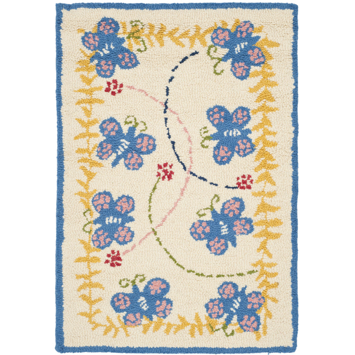 SAFAVIEH Kids Collection SFK390A Handmade Ivory/Blue Rug Image 1