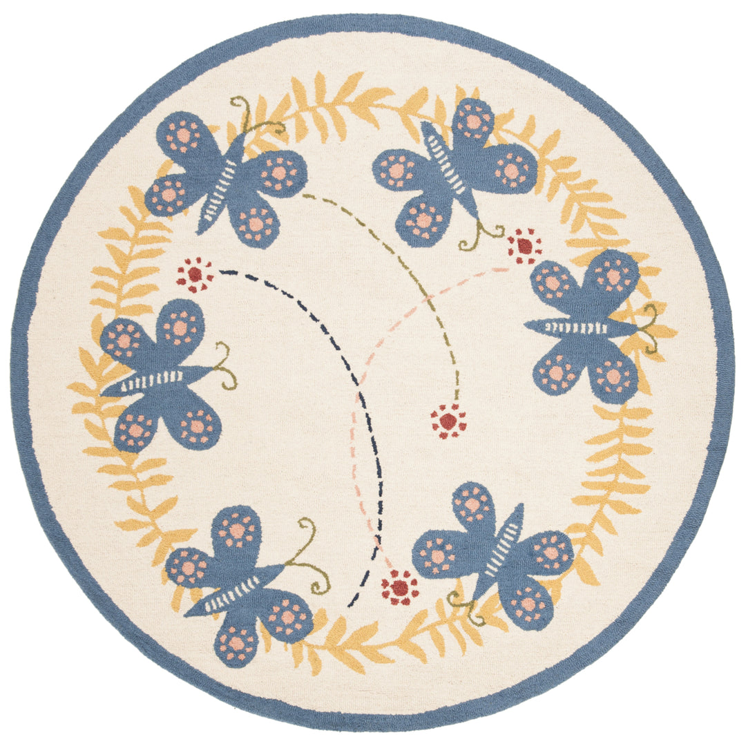 SAFAVIEH Kids Collection SFK390A Handmade Ivory/Blue Rug Image 3