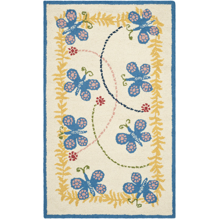 SAFAVIEH Kids Collection SFK390A Handmade Ivory/Blue Rug Image 5