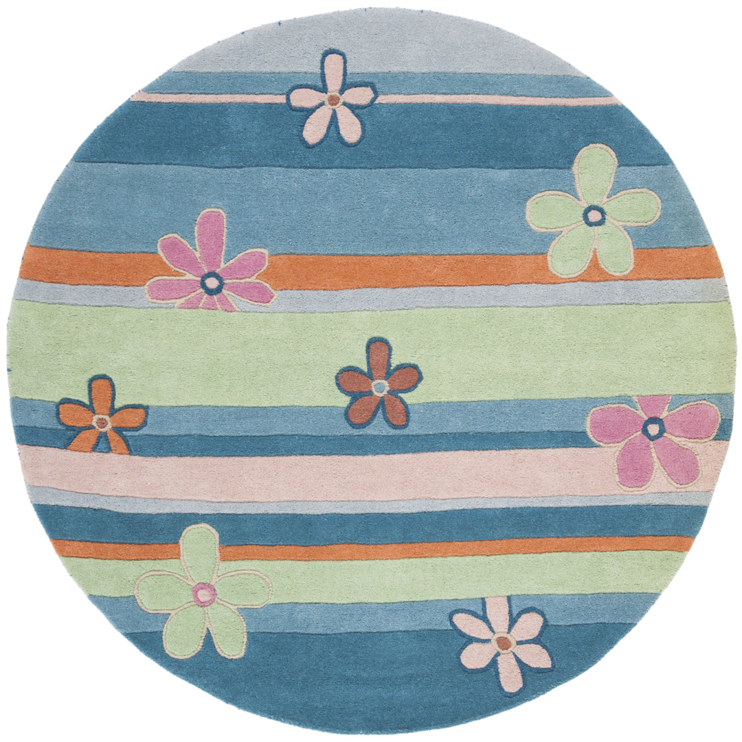 SAFAVIEH Kids Collection SFK750A Handmade Blue/Multi Rug Image 7