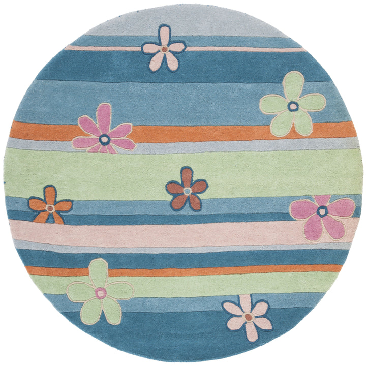 SAFAVIEH Kids Collection SFK750A Handmade Blue/Multi Rug Image 7