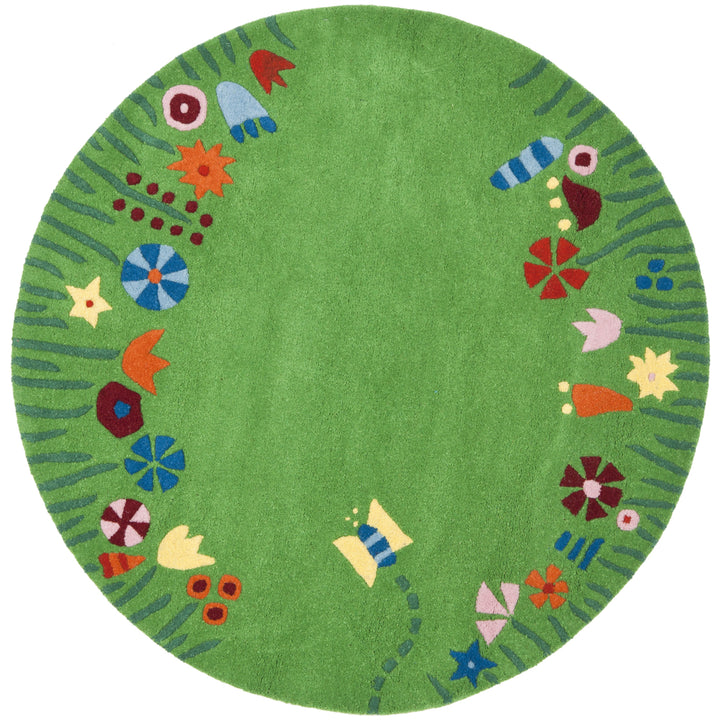 SAFAVIEH Kids SFK751A Handmade Green / Multi Rug Image 7