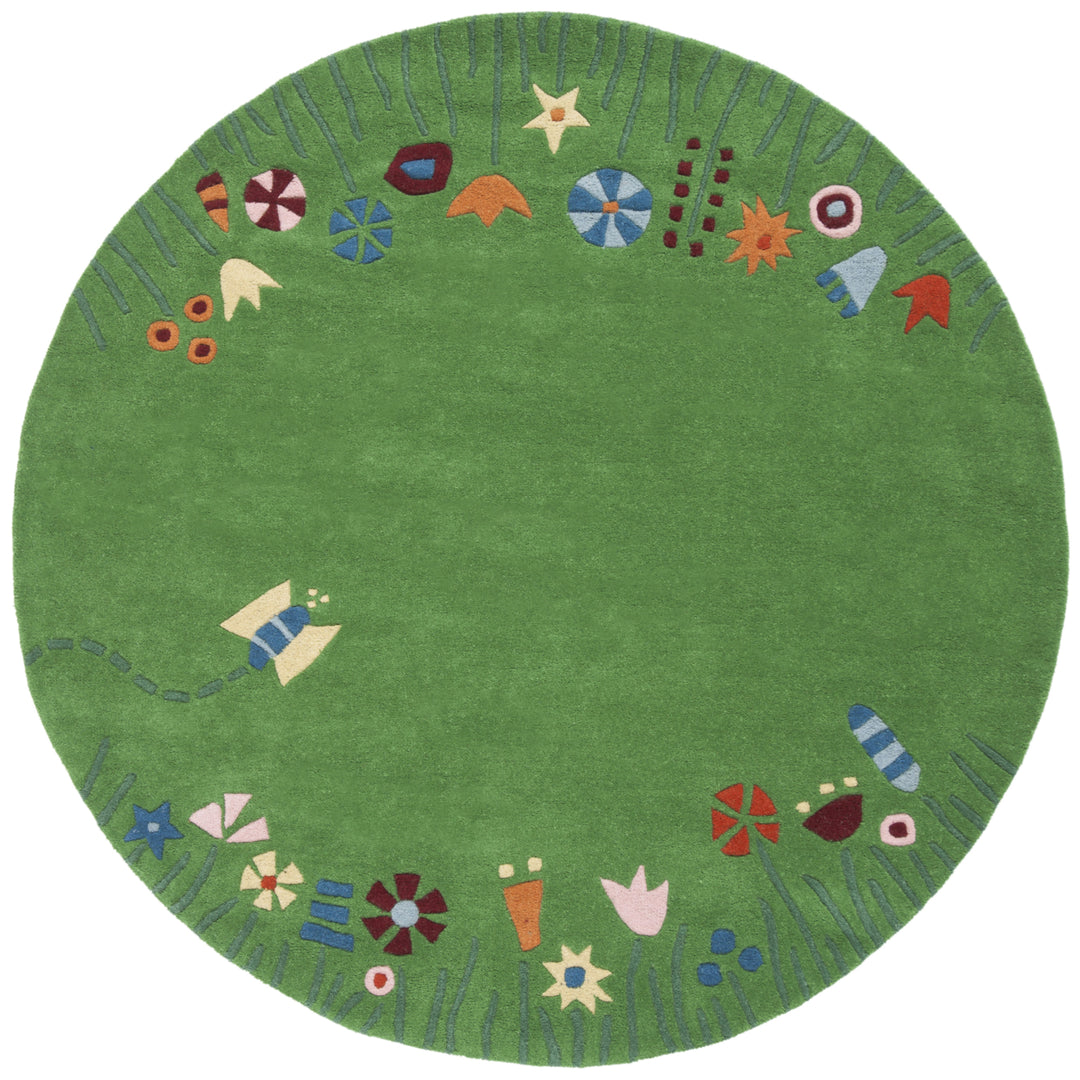 SAFAVIEH Kids SFK751A Handmade Green / Multi Rug Image 8