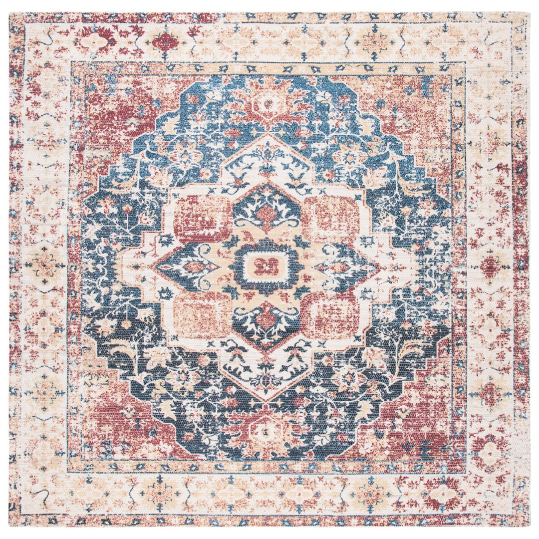 SAFAVIEH Saffron SFN389B Handmade Beige / Blue Rug Image 1