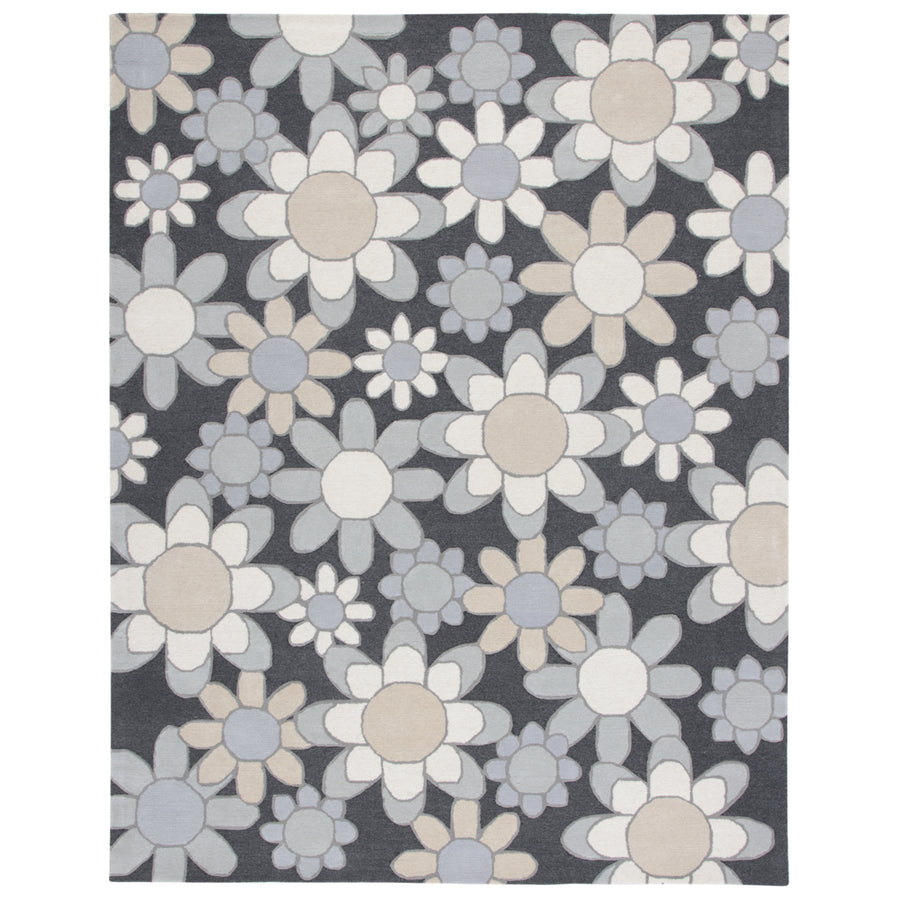 SAFAVIEH Kids SFK923G Handmade Charcoal / Ivory Rug Image 1