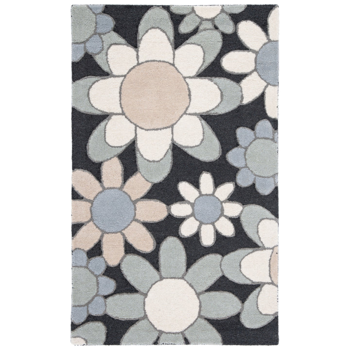 SAFAVIEH Kids SFK923G Handmade Charcoal / Ivory Rug Image 9