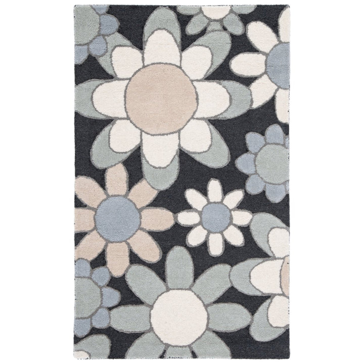 SAFAVIEH Kids SFK923G Handmade Charcoal / Ivory Rug Image 1