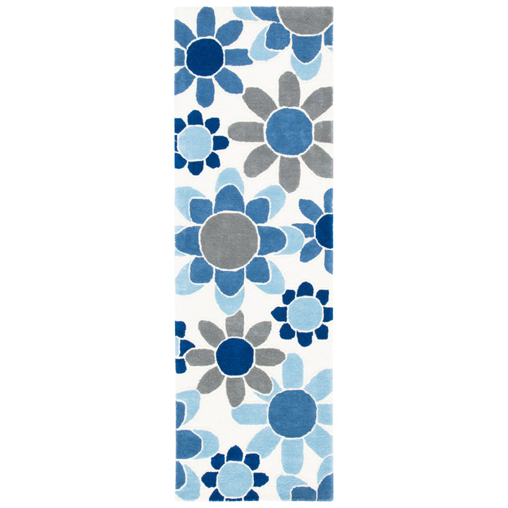 SAFAVIEH Kids Collection SFK923M Handmade Ivory/Blue Rug Image 5