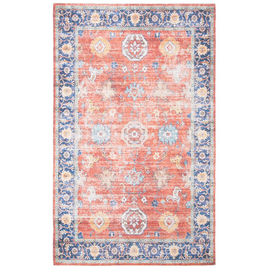 SAFAVIEH Saffron Collection SFN201P Rust / Navy Rug Image 1