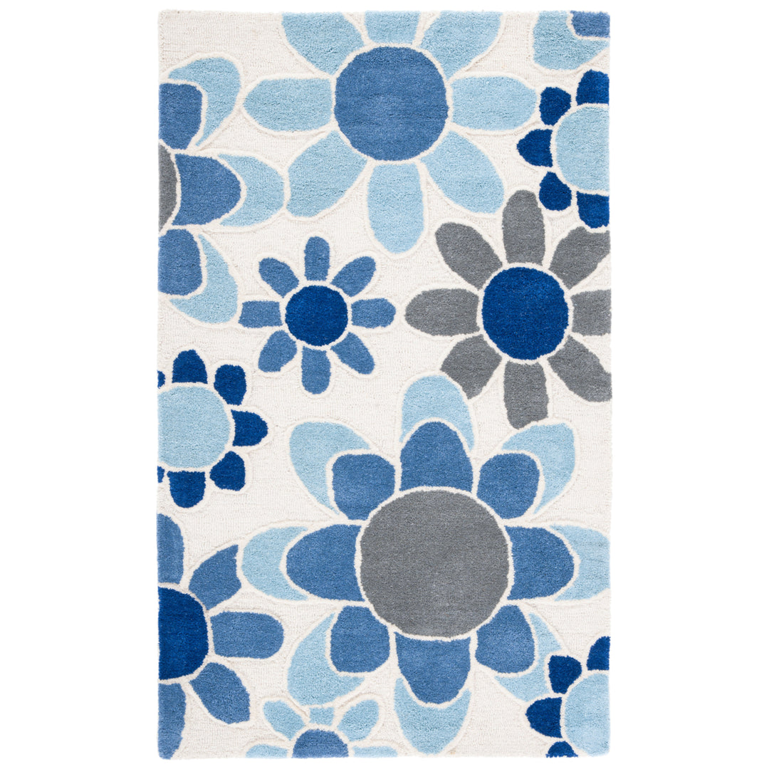 SAFAVIEH Kids Collection SFK923M Handmade Ivory/Blue Rug Image 9