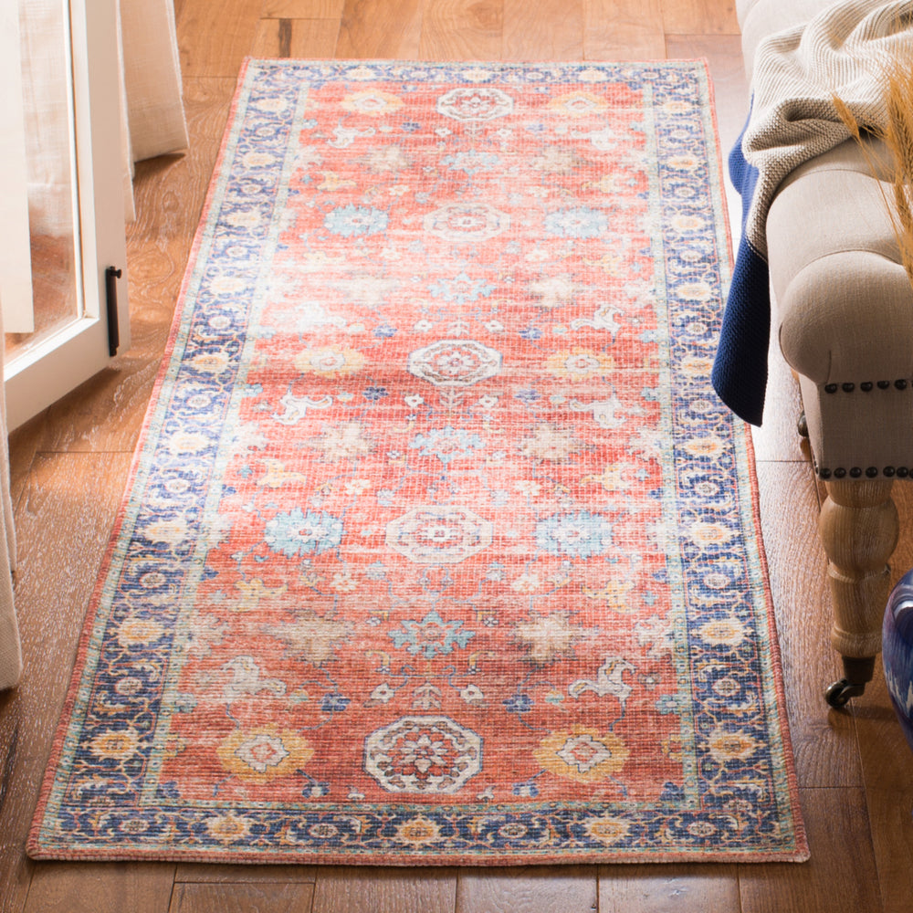 SAFAVIEH Saffron Collection SFN201P Rust / Navy Rug Image 2