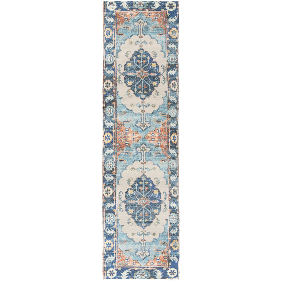 SAFAVIEH Saffron SFN585A Handmade Blue / Coral Rug Image 1